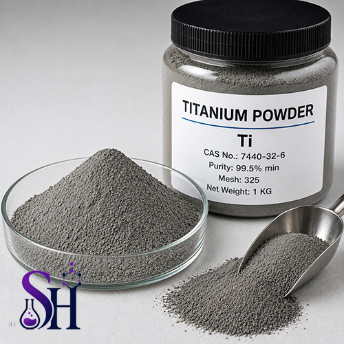  پودر تیتانیوم Titanium Powder Ti پودر فلزی صنعتی با خلوص و دانه‌بندی مختلف برای متالورژی و پرینت سه بعدی
