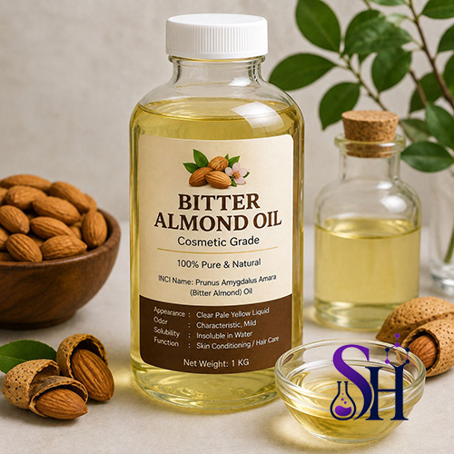 روغن بادام تلخ (Bitter Almond Oil) محصولی حاصل از بادام تلخ است که در انواع روغن ثابت (Fixed Oil)، روغن یا اسانس فرّار (Essential/Volatile Oil)، تصفیه‌شده (Refined) و گریدهای فرآوری‌شده آرایشی‌بهداشتی عرضه می‌شود. روغن ثابت و اسانس بادام تلخ یک محصول نیستند و مشخصات و کاربرد متفاوتی دارند. به دلیل وجود طبیعی ترکیبات سیانوژنیک در بادام تلخ، برای کاربرد آرایشی و بهداشتی باید از گرید کنترل‌شده و دارای مشخصات فنی معتبر استفاده شود.
