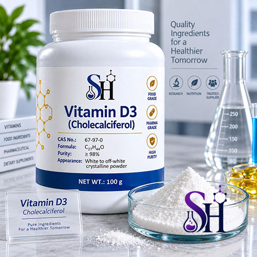 ویتامین D3 کوله کلسیفرول Vitamin D3 Cholecalciferol گرید خوراکی و مکمل