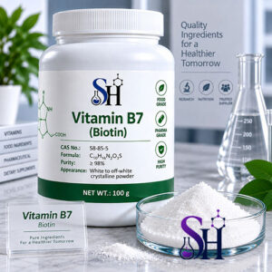 ویتامین B7 بیوتین D-Biotin پودر سفید گرید خوراکی و مکمل