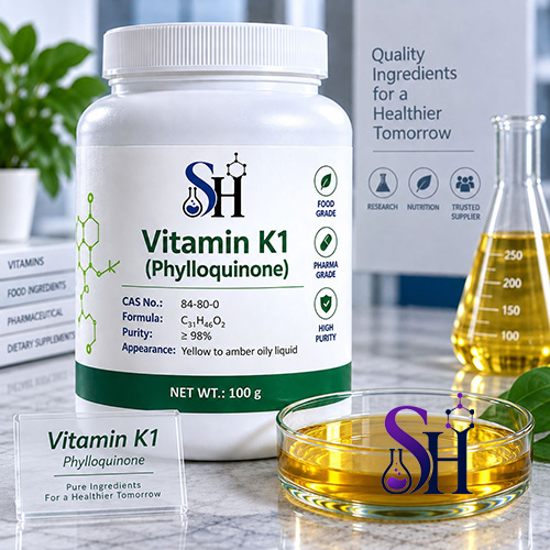 ویتامین K1 فیلوکینون Vitamin K1 Phylloquinone Phytomenadione گرید خوراکی و مکمل