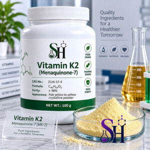 Alt Text پیشنهادی: ویتامین K2 مناکینون MK7 Vitamin K2 Menaquinone-7 مواد اولیه مکمل و دارویی