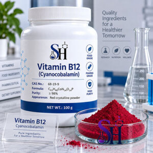 ویتامین B12 سیانوکوبالامین Vitamin B12 Cyanocobalamin پودر قرمز گرید خوراکی و مکمل