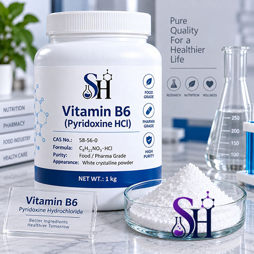 ویتامین B6 پیریدوکسین هیدروکلراید Vitamin B6 Pyridoxine HCl گرید خوراکی